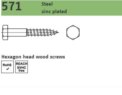 Hourdraadbout D571 8.8 Electrolitisch Verzinkt