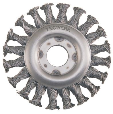 Tecwerk Ronde staaldraadborstel d. 178 mm draaddikte 0,5 mm RVS-draad 13 mm 10.000 omw/m